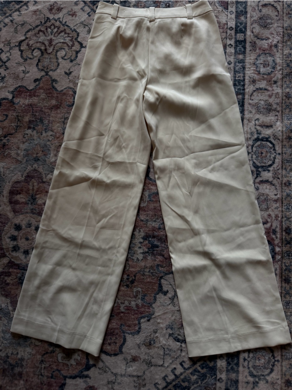 Chico's Light Cream Wide-Leg Chinos - Picture 4 of 5